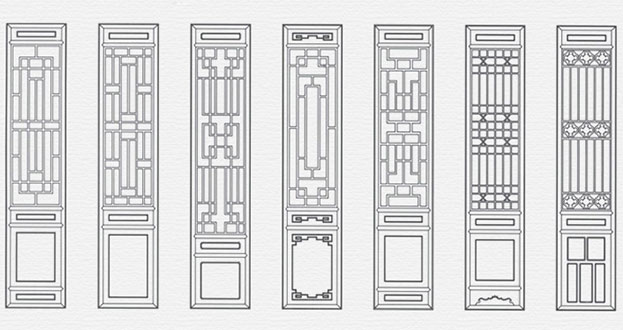 昔阳常用中式仿古花窗图案隔断设计图